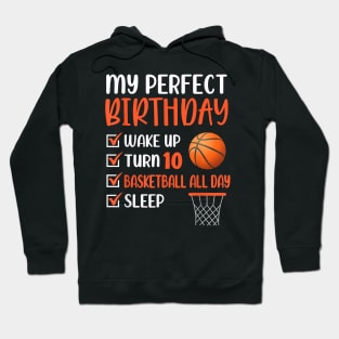 10 Year Old Basketball Birthday Party 10th Boy Bday Ten Hoodie